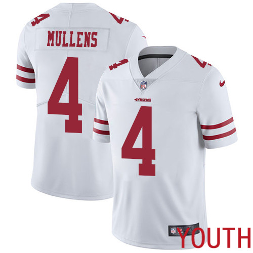 San Francisco 49ers Limited White Youth Nick Mullens Road NFL Jersey #4 Vapor Untouchable